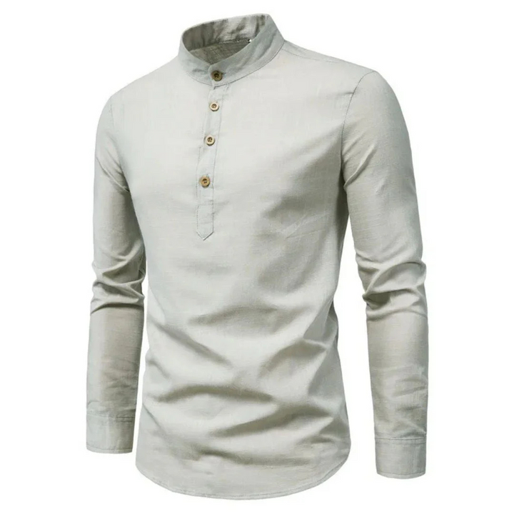 Christian Leinenhemd Oktoberfest | Elegantes Herren Hemd mit Stehkragen