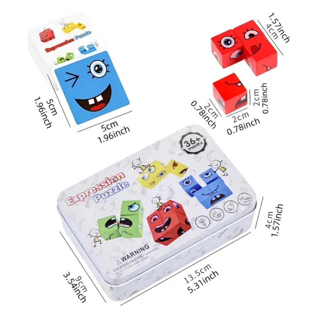 Gesichtsausdruck-Würfelspiel