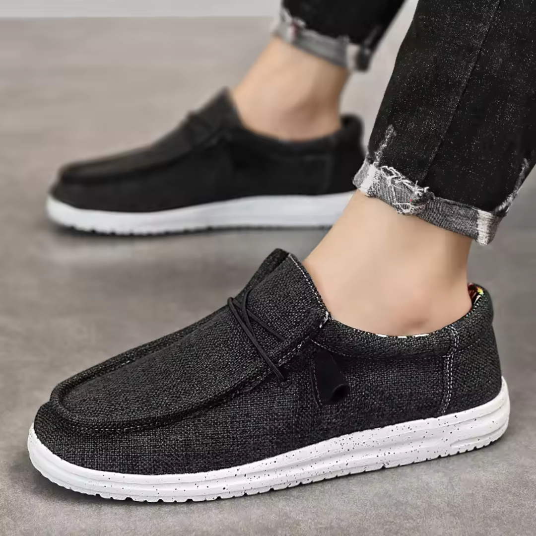 Noah Loafers | Herren Bequeme Slip-On Canvas Schuhe mit Atmungsaktiver Sohle Modern