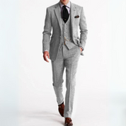 Erik 3-teiliges Set für Herren | einem schlichten Business-Blazer, einer Weste und Hose