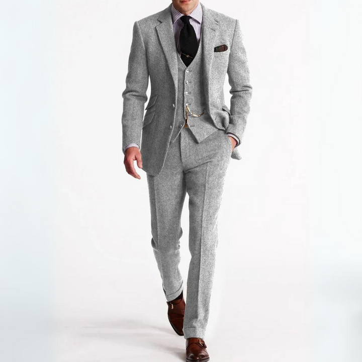 Erik 3-teiliges Set für Herren | einem schlichten Business-Blazer, einer Weste und Hose