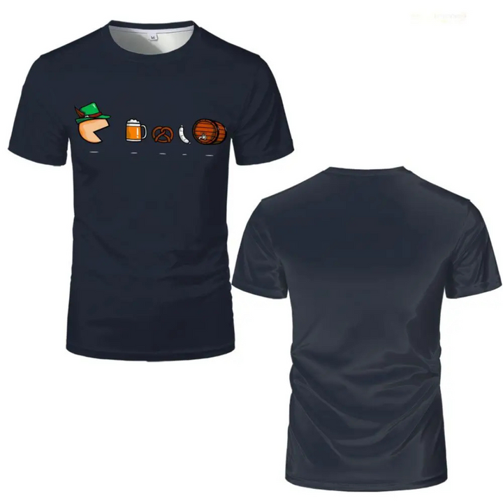 Unisex Oktoberfest T-Shirt | Bayern-Symbole T-Shirt mit Hut und Bier-Motiven