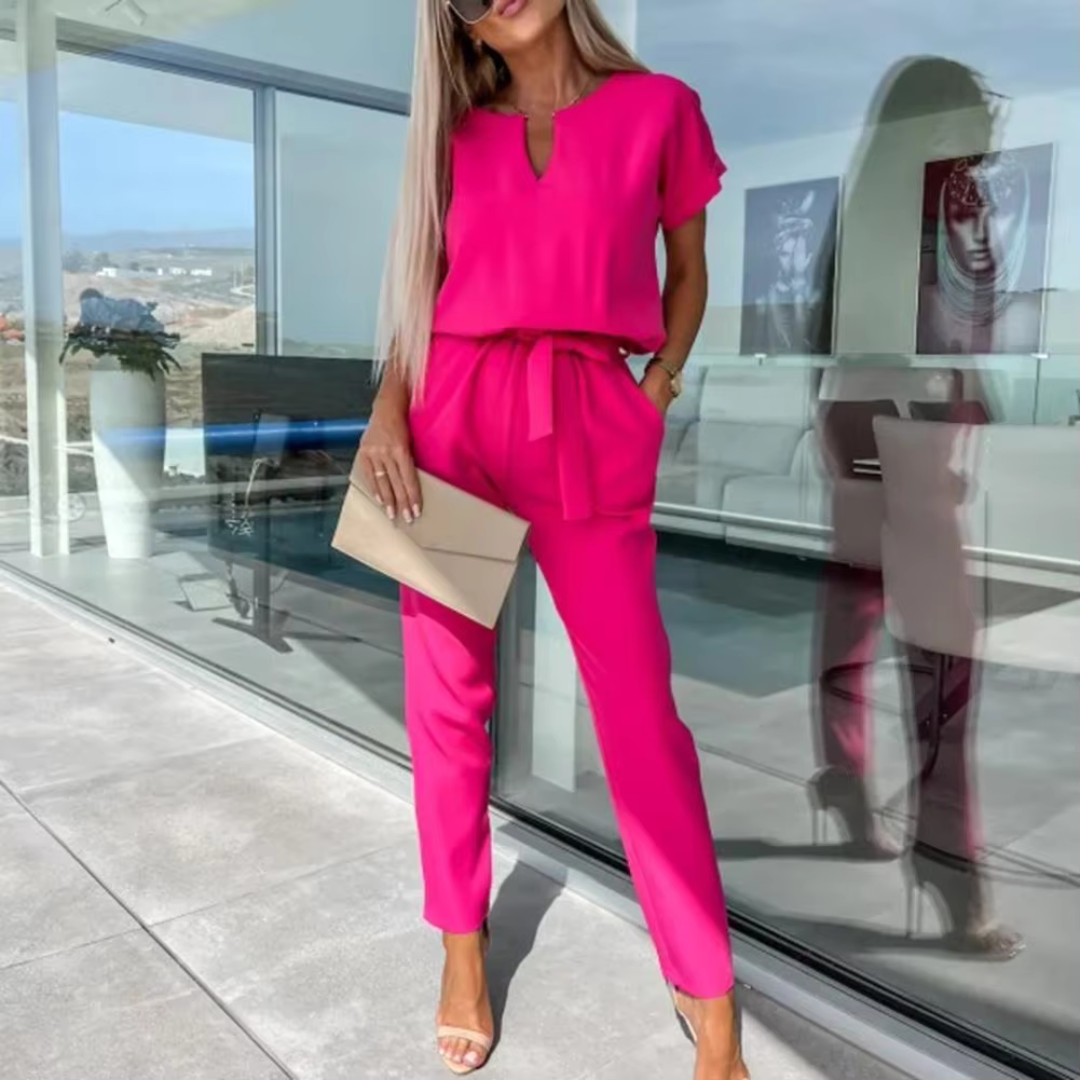 Clara Jumpsuit | Leichter Sommerlicher Kurzarm Damen Overall für heiße Tage