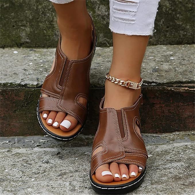 Klara Sandalen | Bequeme Damensandalen mit Klettverschluss für Frauen