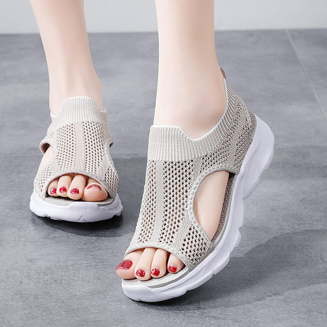 Dorothea Sommerliche Orthopädische Sandalen | Leichte Medizinische Strick-Sandalen mit Fußbett für Damen