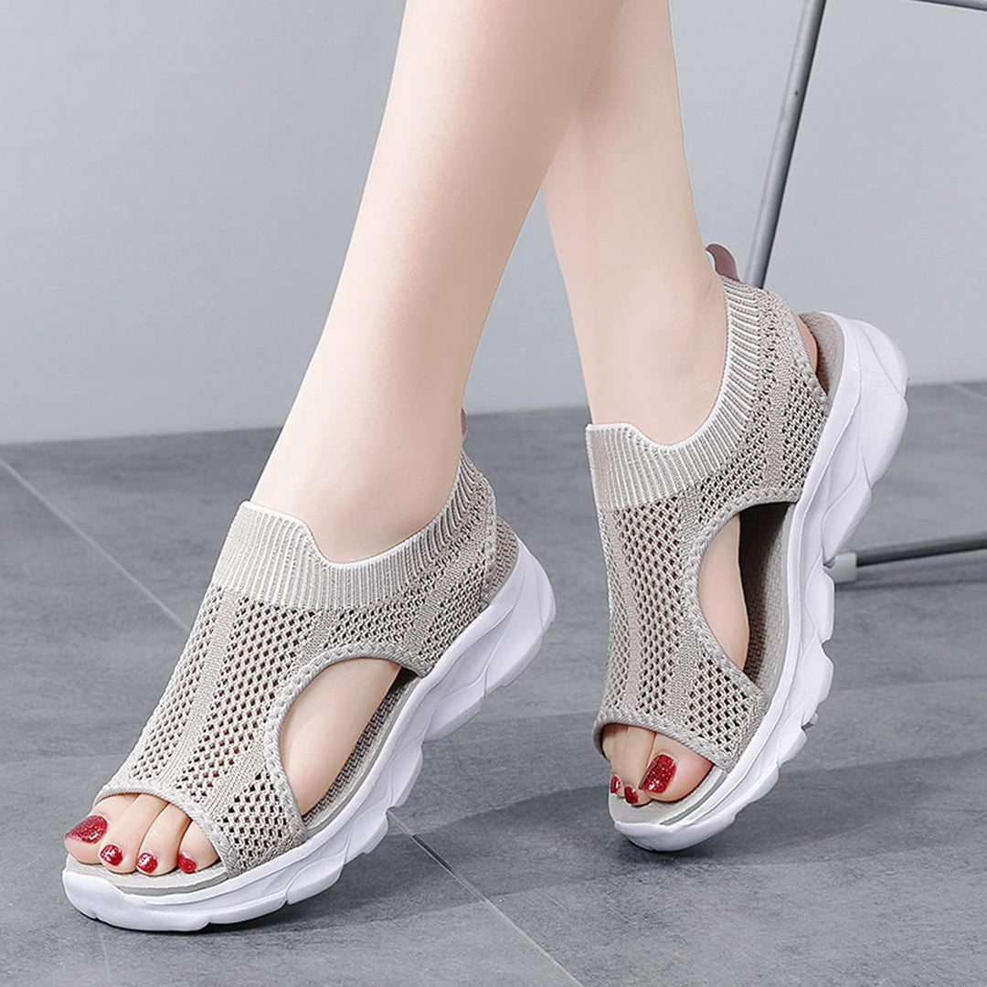Dorothea Sommerliche Orthopädische Sandalen | Leichte Medizinische Strick-Sandalen mit Fußbett für Damen