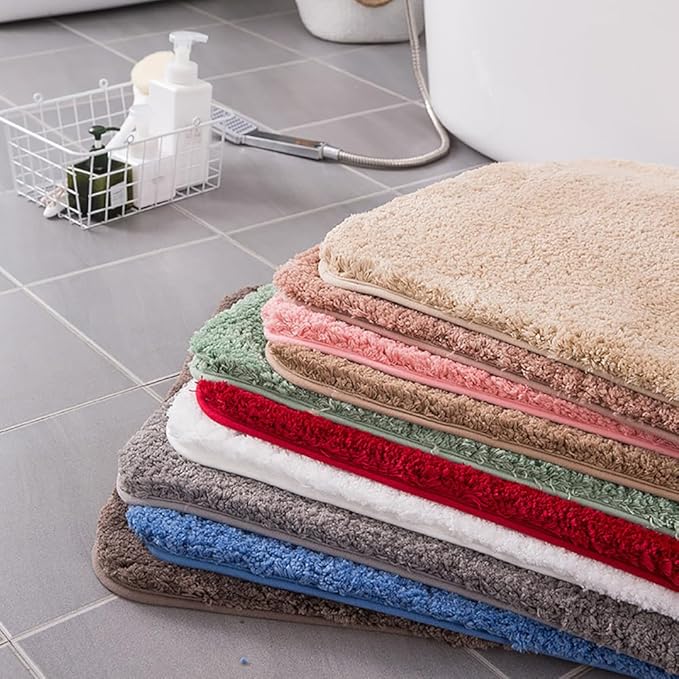 Luxus Badteppich | Ultraweicher Fell- und Plüsch-Teppich mit rutschfester Rückseite