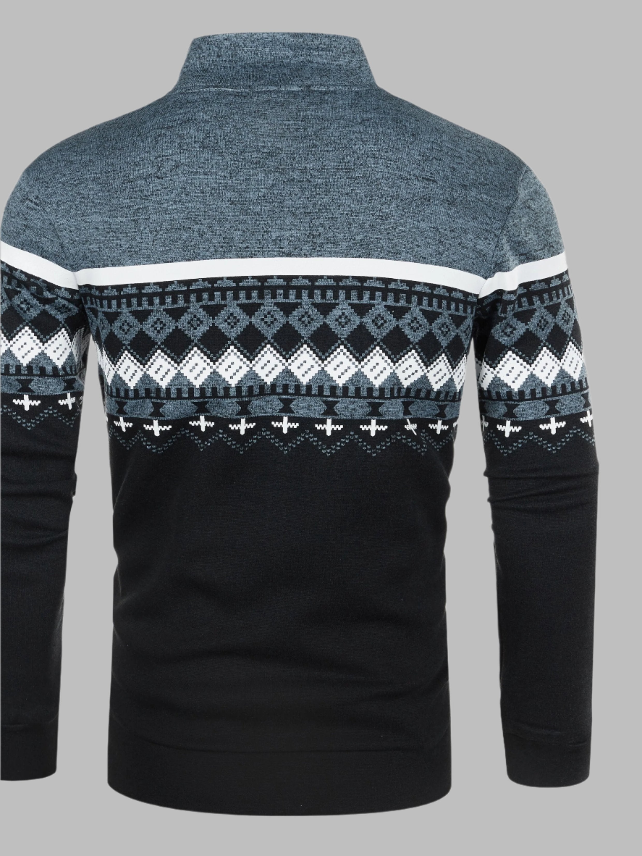 Edvard Nordic Weste | Norwegischer Strickpullover mit Reißverschluss für Herren