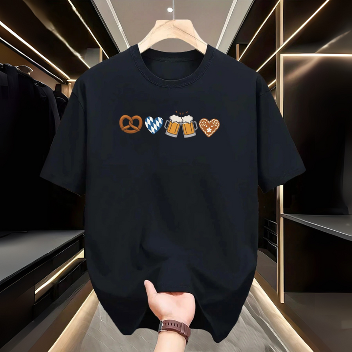 Gerhard Oktoberfest T-Shirt | Minimalistisches Bierfest Shirt mit Symbol-Reihe für Herren