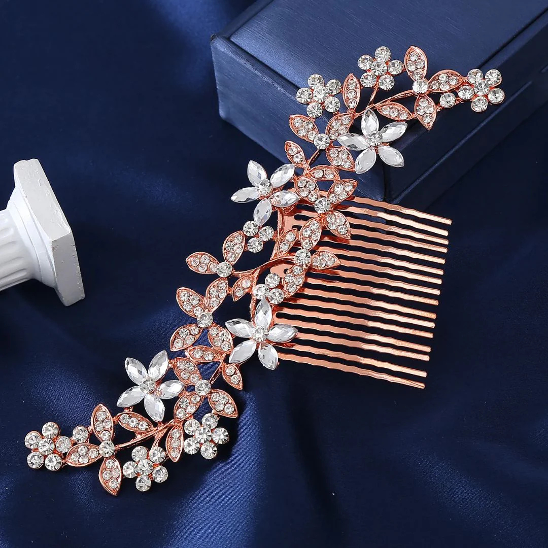 Melanie Haarkamm Oktoberfest | Elegante Damen Haarspange mit Kristallblüten