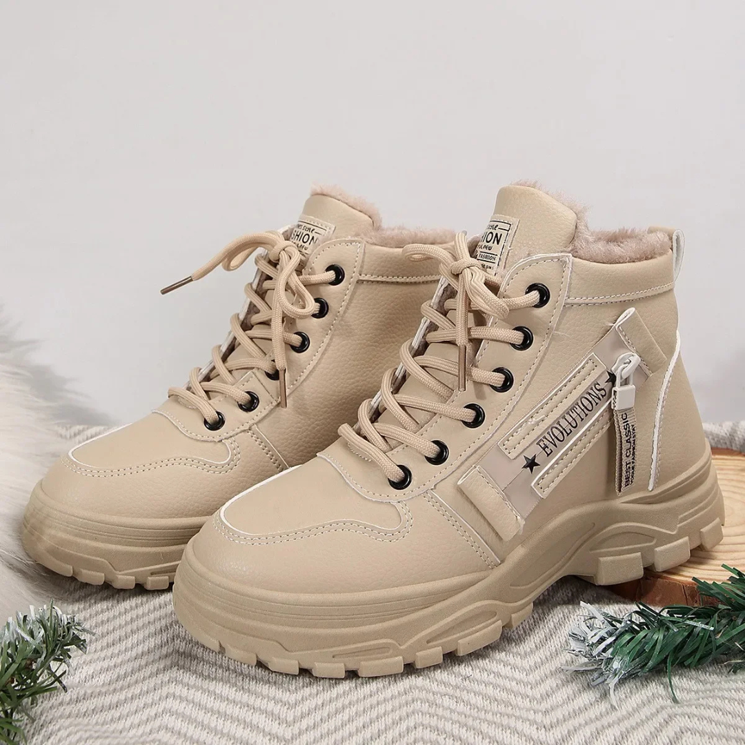 Stiefel Sneaker für den Herbst - Stylische halbhohe warme Stiefel für Damen