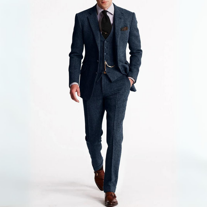 Erik 3-teiliges Set für Herren | einem schlichten Business-Blazer, einer Weste und Hose