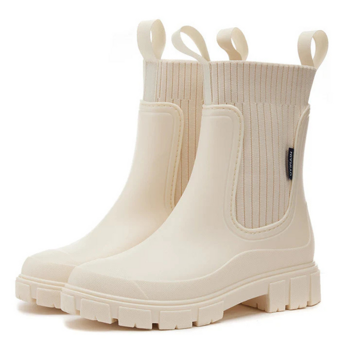 Regenstiefel für den Herbst - Robuste wasserdichte Stiefel mit dicker Sohle für Damen
