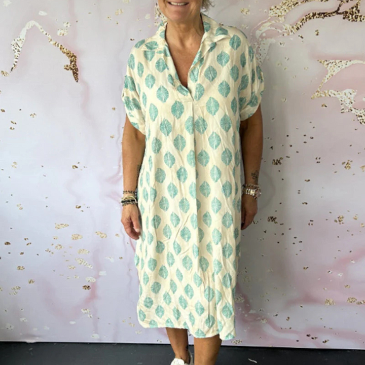 Polkadot Sommer Kleid - Damen Frühlingskleid mit Revers
