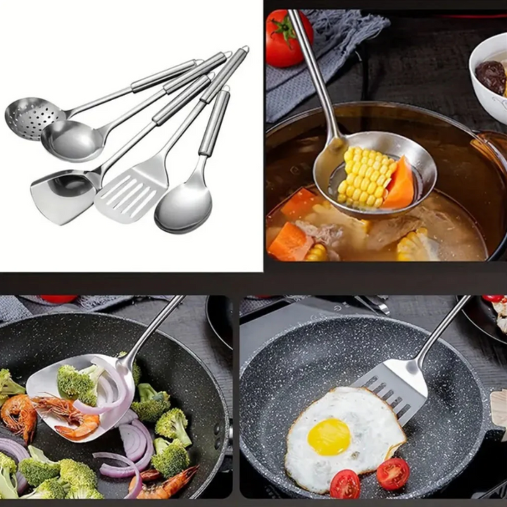 Premium Edelstahl Küchenutensilien | 5-teiliges Kochbesteck Set