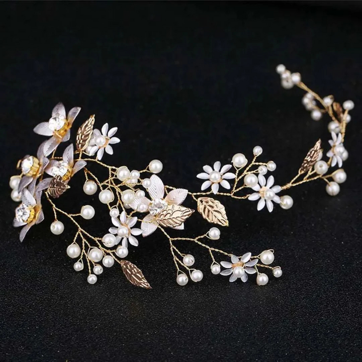 Antonia Haarschmuck Oktoberfest | Eleganter Damen Haardraht mit Perlen und Kristallen