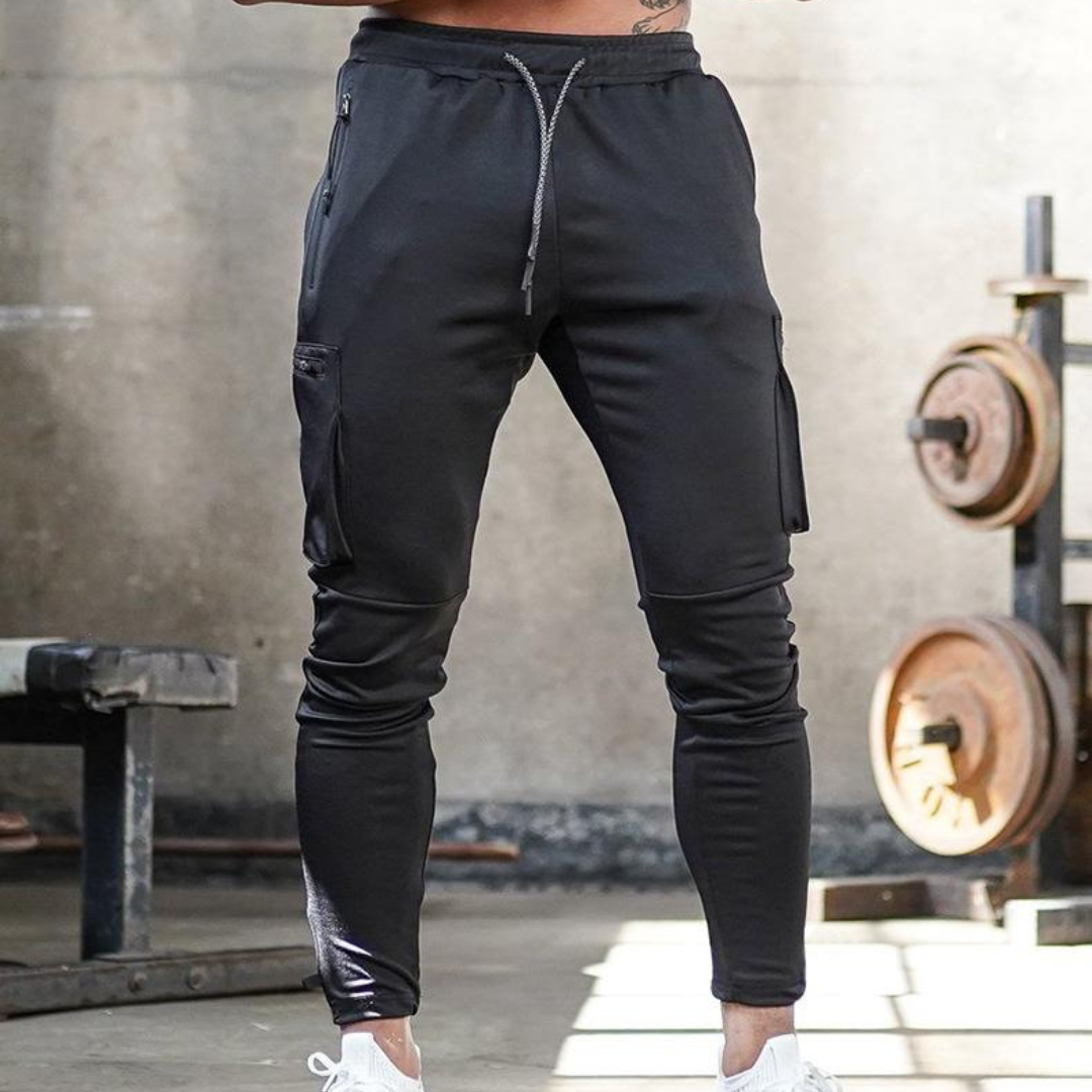 Tom Jogginghose Herren | Dehnbare Slim Fit Sporthose mit Seitentaschen für Fitness Training