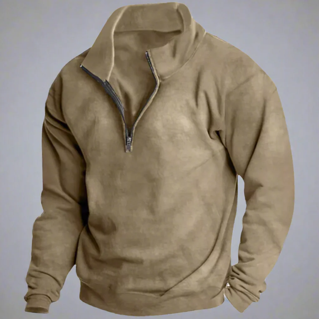 Leichter Winter-Fleecepullover | Stehkragenpullover für kalte Tage