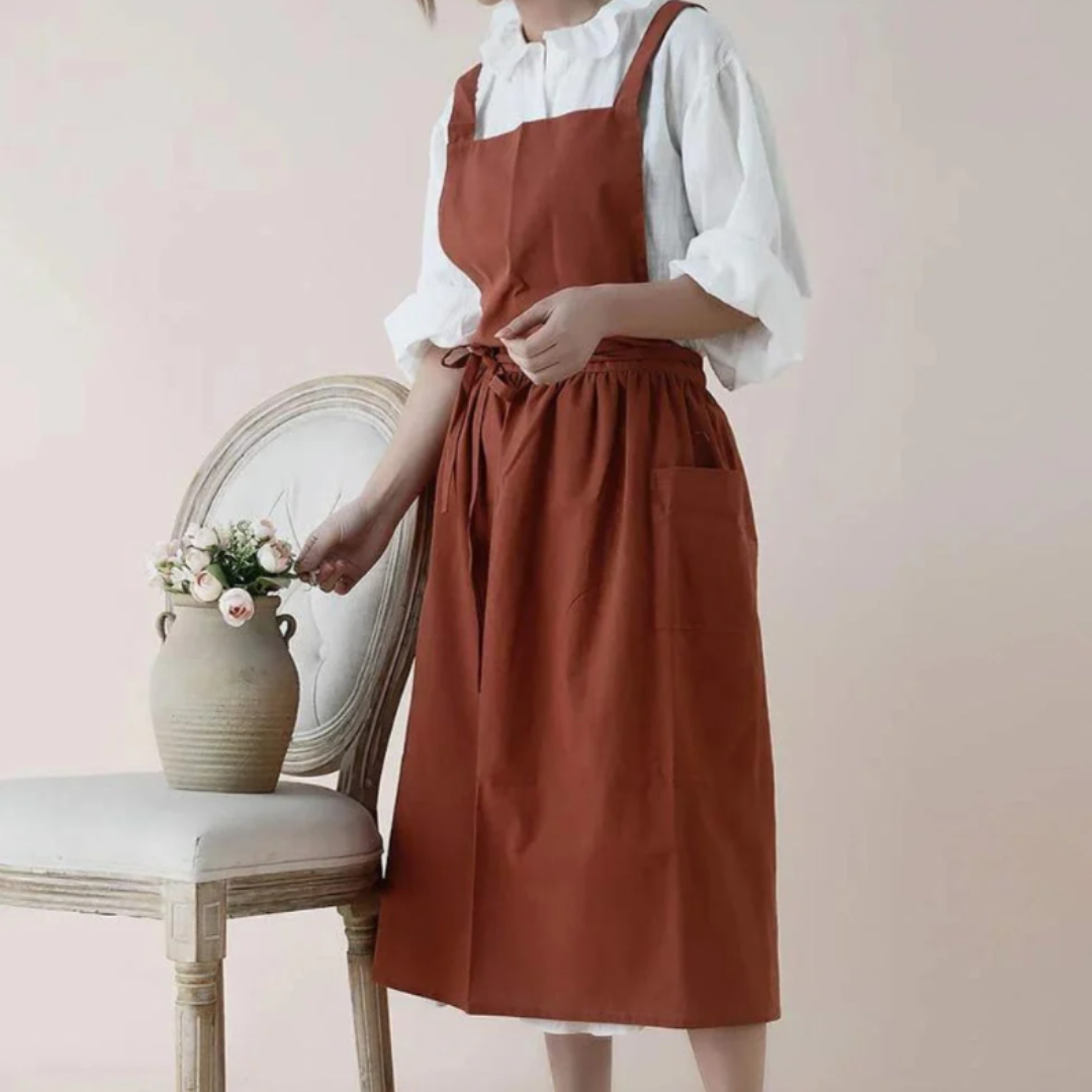 Praktische und stilvolle Baumwollschürze mit Taschen