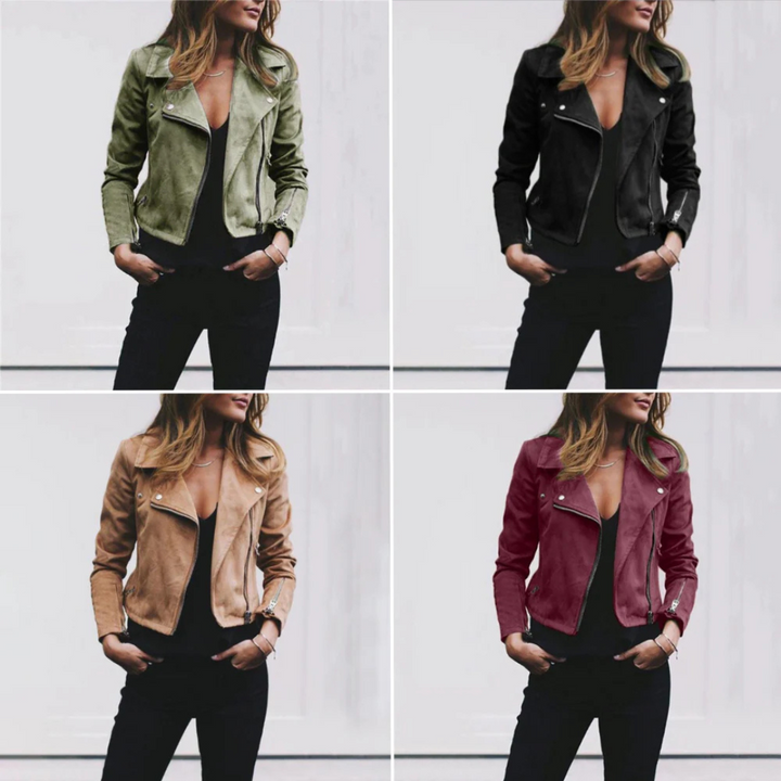 Bikerjacke für den Herbst - Übergangsjacke aus Wildleder für Damen