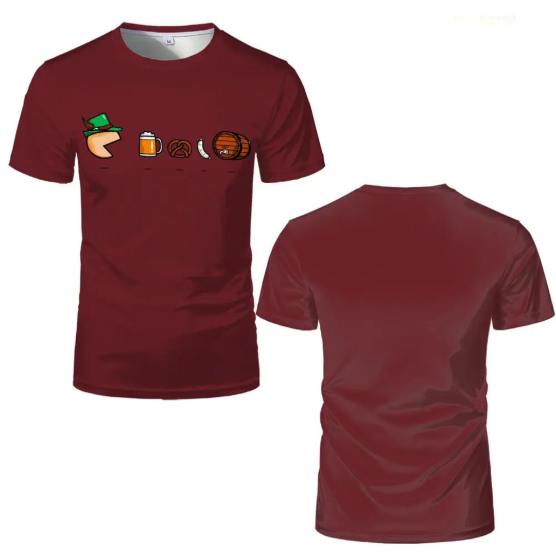 Unisex Oktoberfest T-Shirt | Bayern-Symbole T-Shirt mit Hut und Bier-Motiven