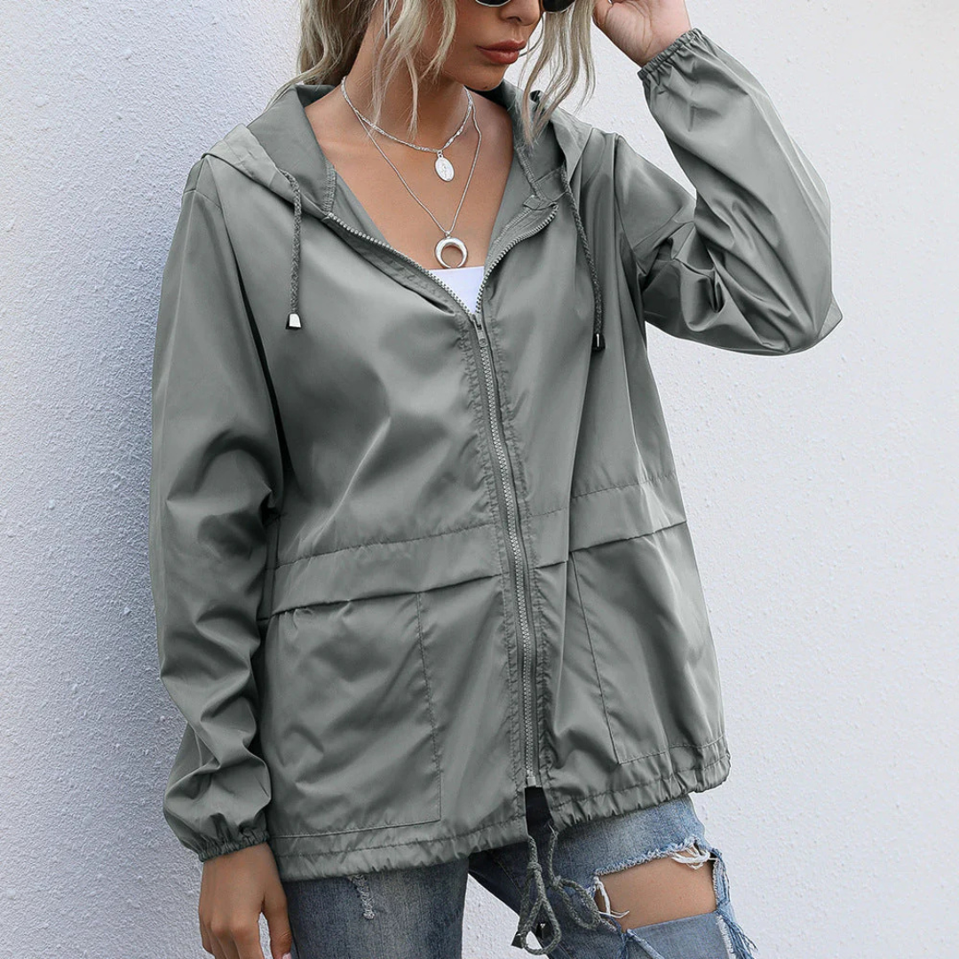 Regenjacke für den Herbst - Wasserdichte Windbreaker mit Kapuze für Damen