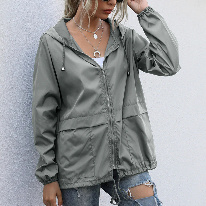 Regenjacke für den Herbst - Wasserdichte Windbreaker mit Kapuze für Damen