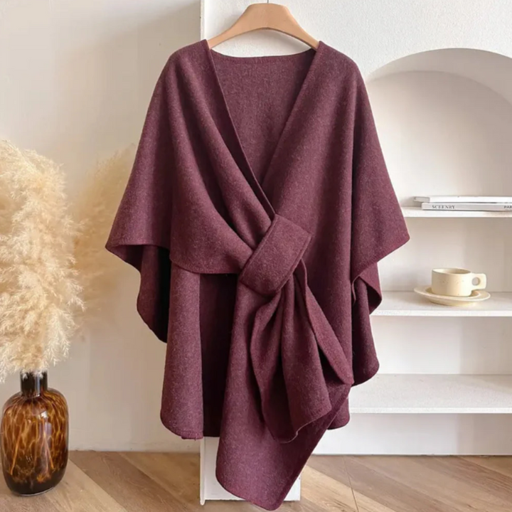 Luxuriöser Poncho Damen | Winddichter eleganter Shawl-Mantel für Herbst
