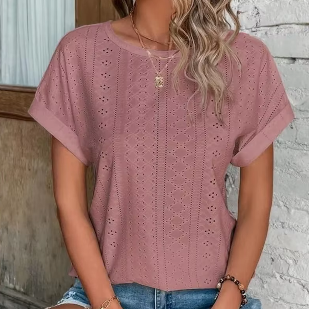 Helda Lochspitze Bluse | Sommerliches Shirt mit Stickerei
