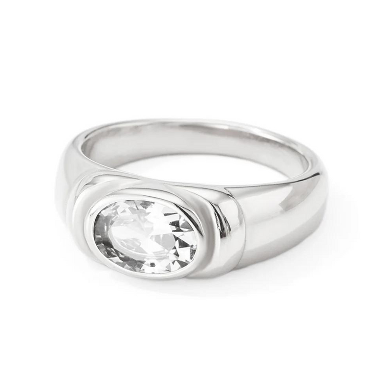 Klara Stein Ring | Eleganter Vintage Wasserdichter Verstellbarer Ring