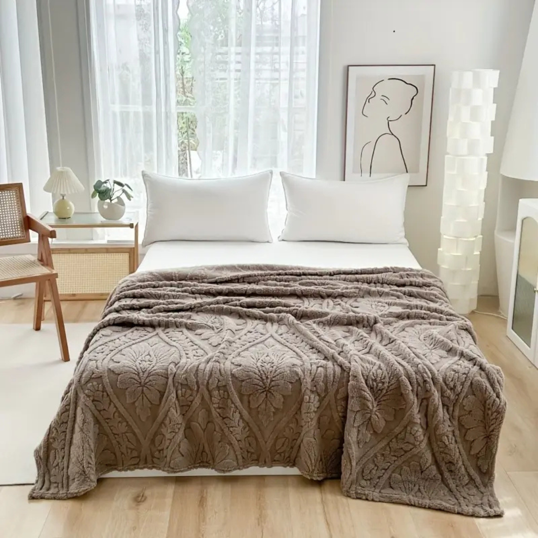 Paris Weave Jacquard Fleece-Decke | Französische Kuscheldecke mit geometrischem Muster