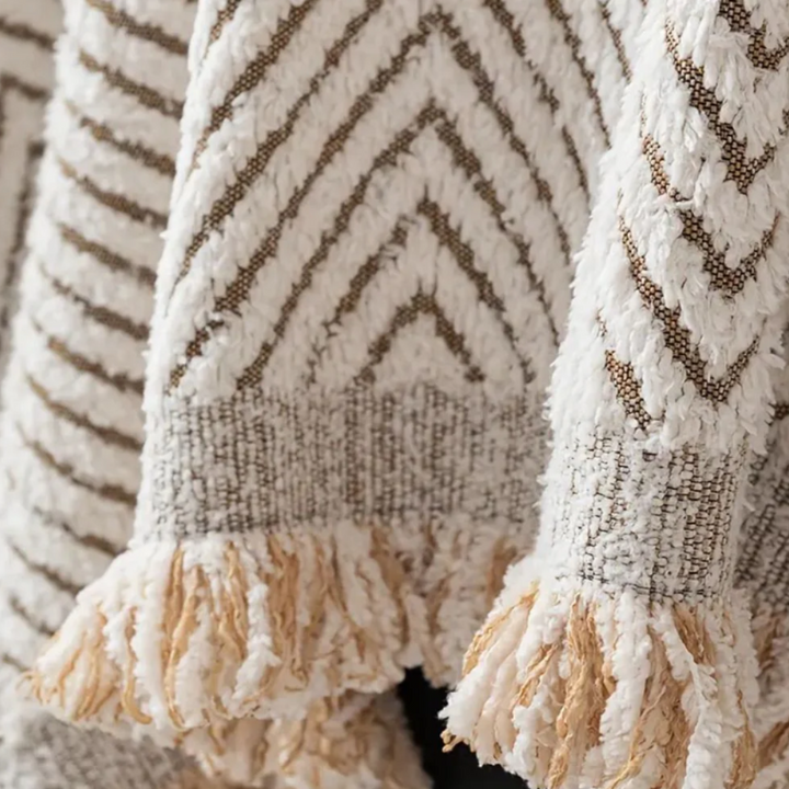 Fischgrät Sofabezug Stripe | Rutschfeste Möbelabdeckung mit Webmuster-Design