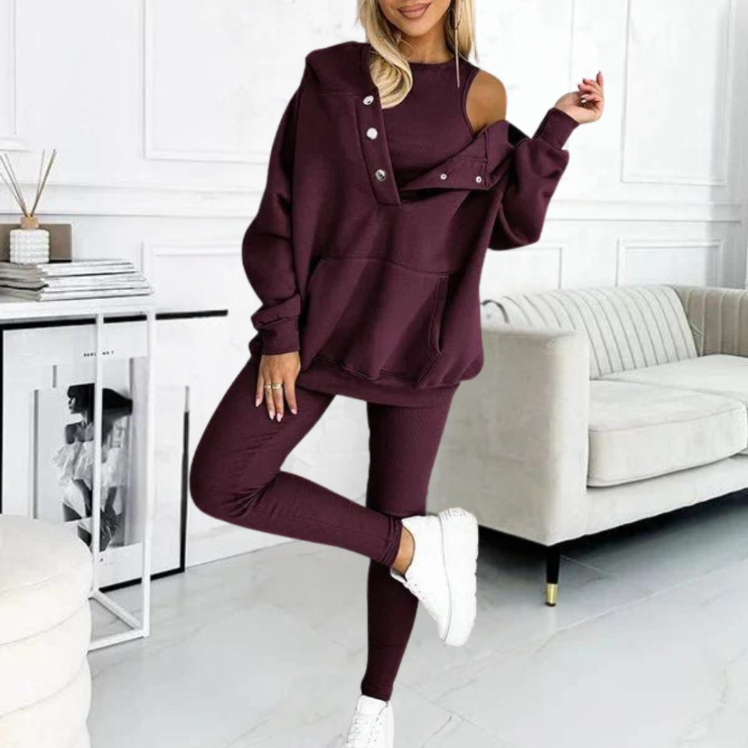 Eugenie Loungewear | 3-teiliges Damen Relax-Set
