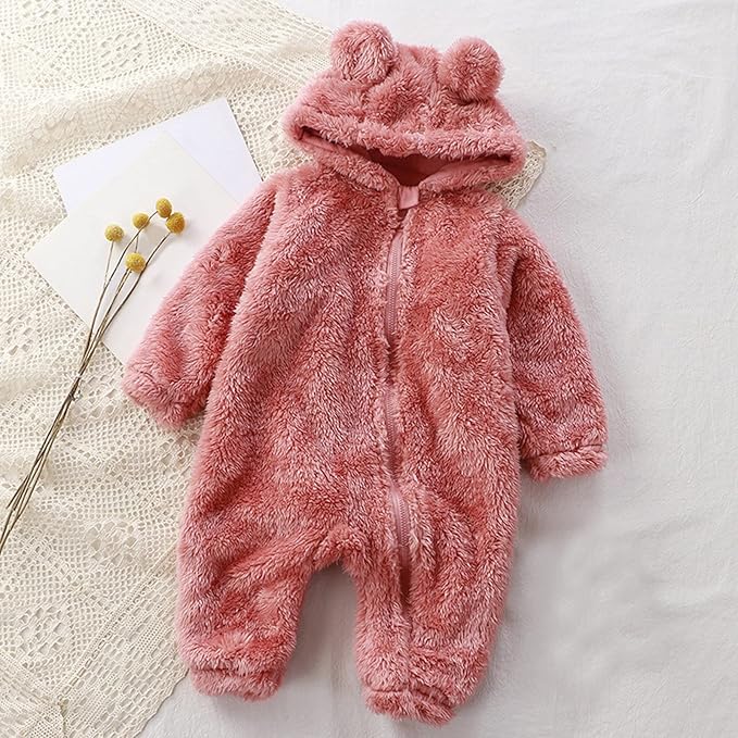 Gemütlicher Bärenanzug | Warmer Overall aus weich gefüttertem Fleece für Babys