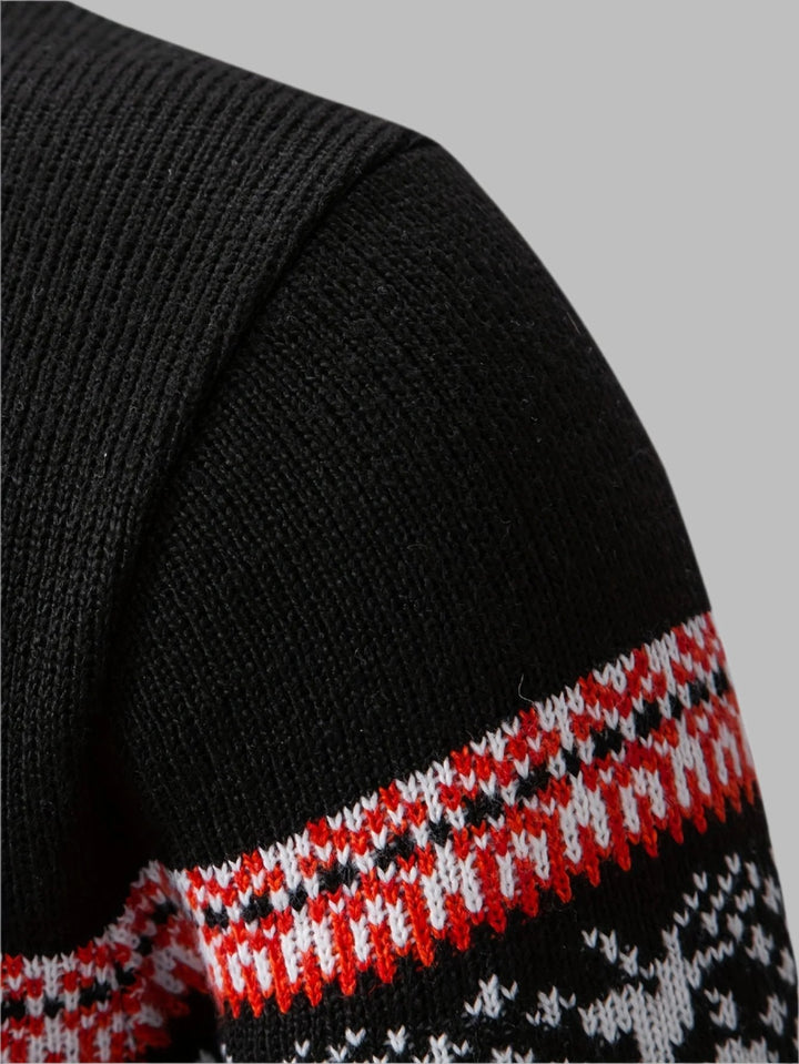 Luc Half-Zip Schifferpullover | Norwegischer Strickpullover mit Reißverschluss für Herren