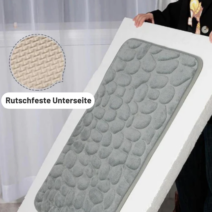 Rutschfeste Badematte mit Steinmuster | Weich, saugfähig & schnell trocknend