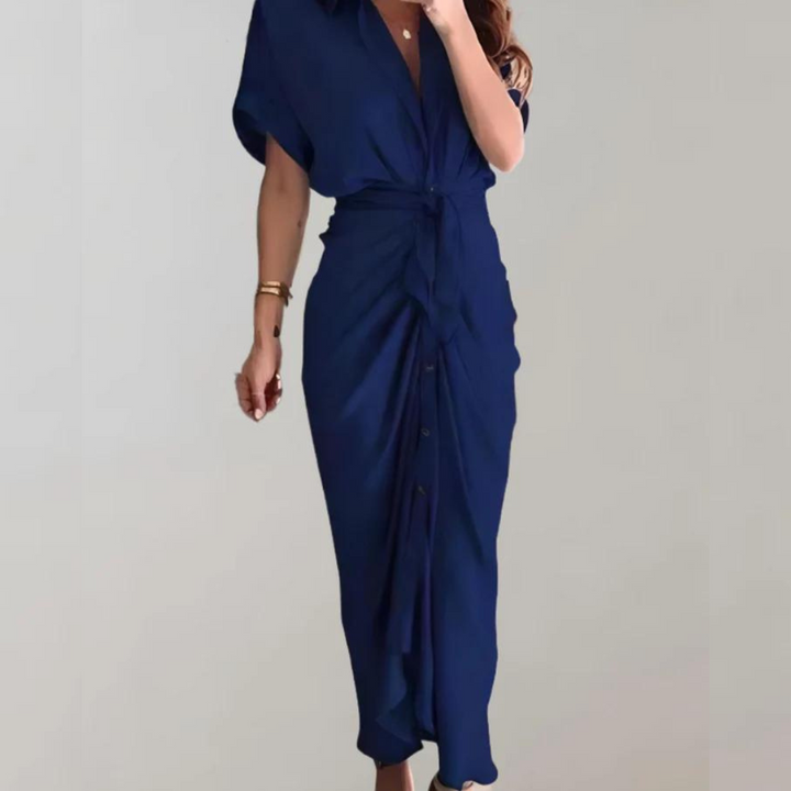 Amelie Midikleid | Elegantes Kleid mit halblangen Ärmeln und stilvollem Taillenband