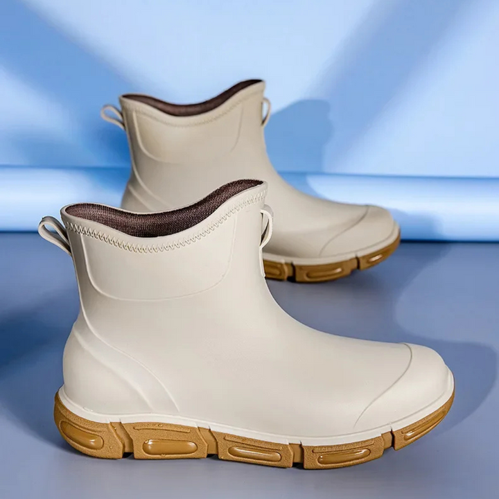 Regenstiefel für den Herbst - Hohe Wasserdichte PVC Gummistiefel mit rutschfester Sohle für Herren