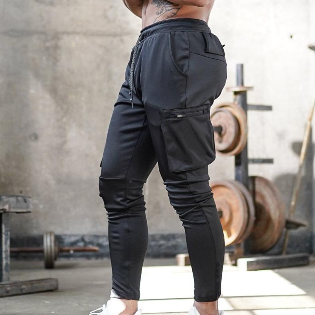 Tom Jogginghose Herren | Dehnbare Slim Fit Sporthose mit Seitentaschen für Fitness Training