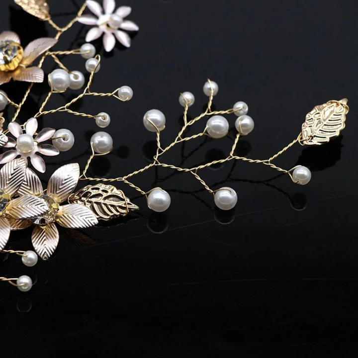 Antonia Haarschmuck Oktoberfest | Eleganter Damen Haardraht mit Perlen und Kristallen