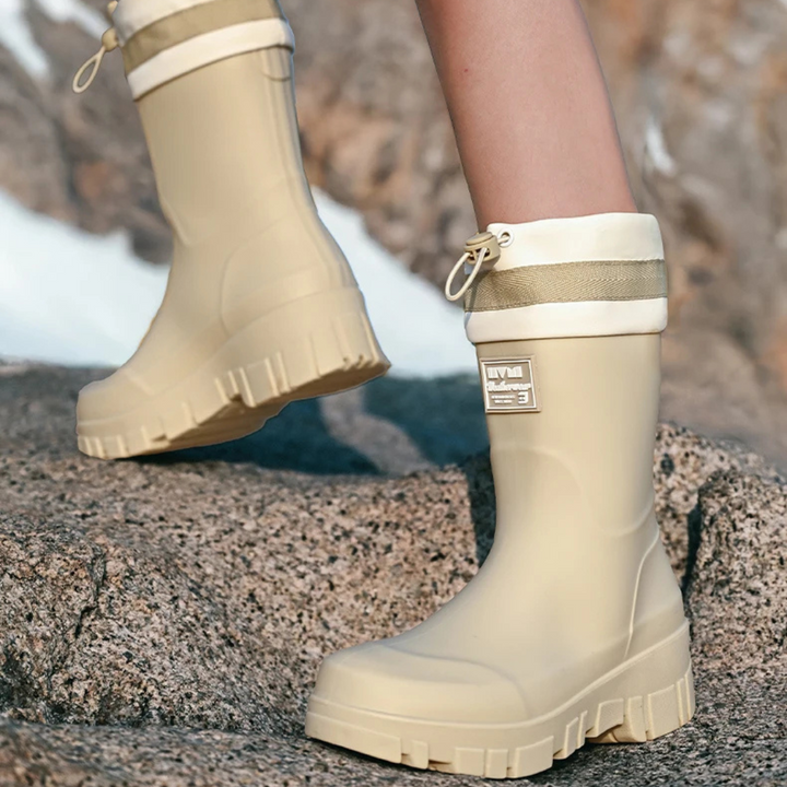 Regenstiefel für den Herbst - Retro Wasserdichte Gummistiefel mit rutschfester Sohle für Damen