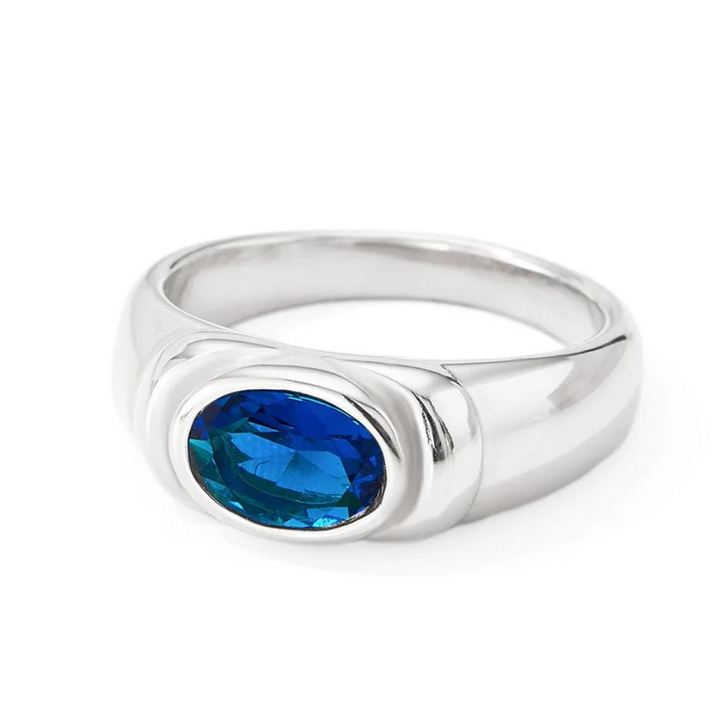 Klara Stein Ring | Eleganter Vintage Wasserdichter Verstellbarer Ring
