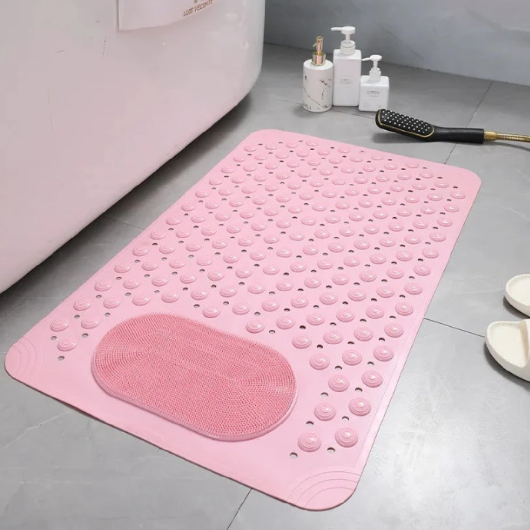 SafeGrip Rutschfeste Duschmatte | Anti-Rutsch-Badematte mit integriertem Fußscrubber