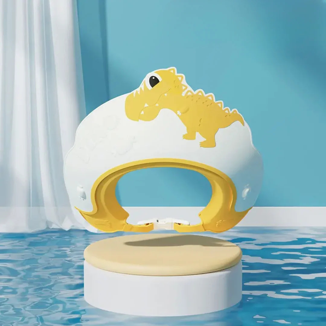 SplashSafe Dino | Wasser und Shampoo-sichere Badekappe