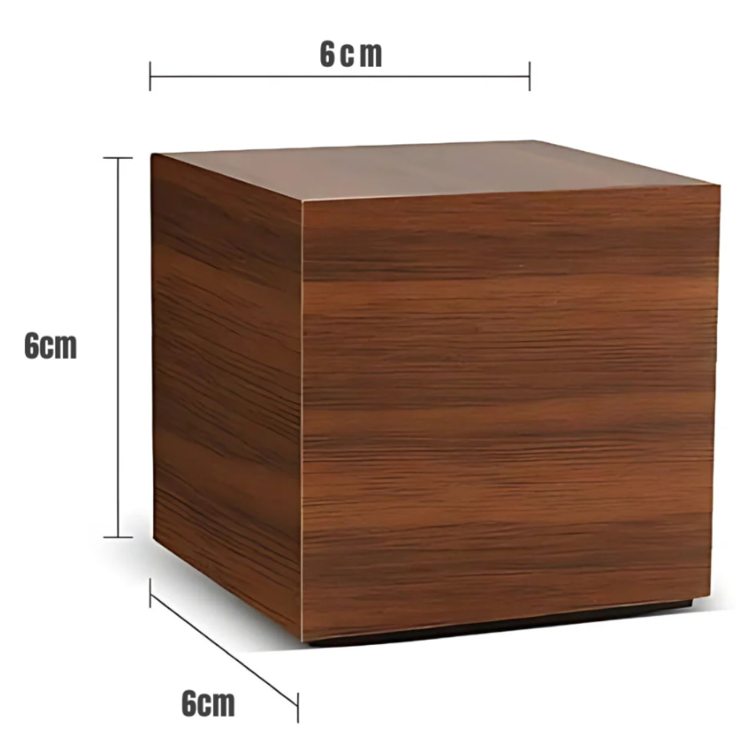 Cube LED-Wecker | Moderner Holzmaserung-Designwecker mit Temperaturanzeige