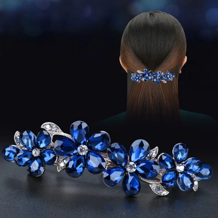 Katrin Haarspange Oktoberfest | Elegante Damen Haarklammer mit Kristallblüten