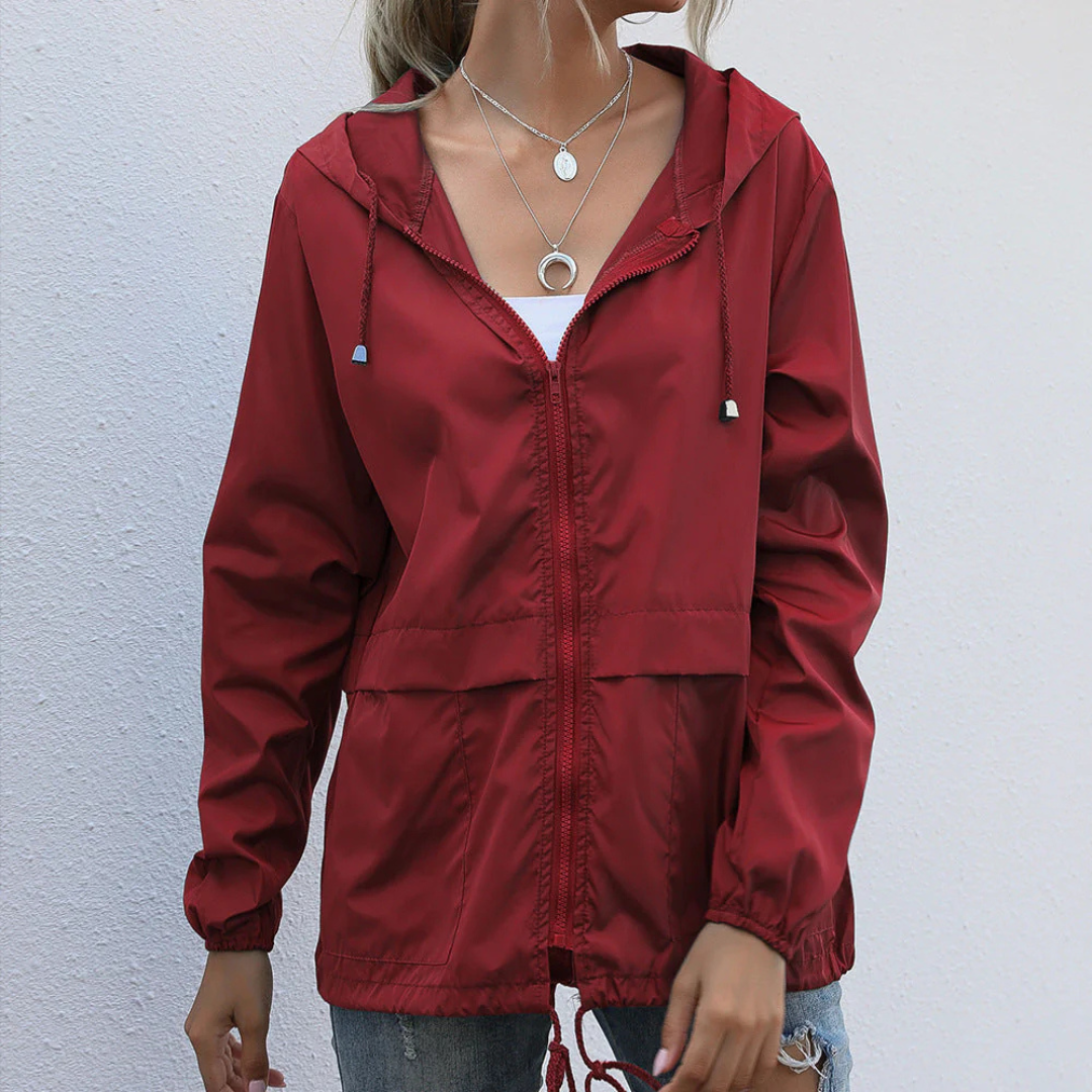 Regenjacke für den Herbst - Wasserdichte Windbreaker mit Kapuze für Damen