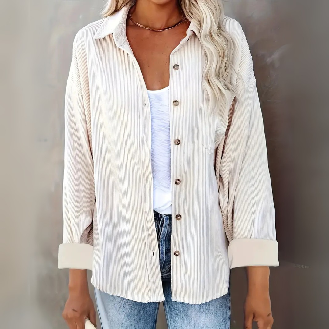 Cordhemd für den Herbst - Stilvolle Rippenflanell Hemdbluse für Damen
