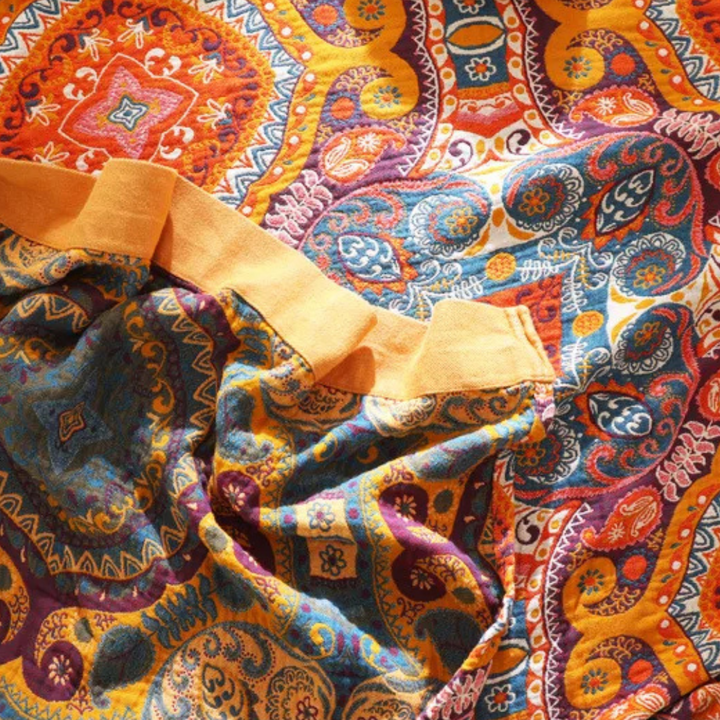 Sunrise Boho-Decke | Leichte Wende-Sommerdecke aus atmungsaktiver Baumwolle
