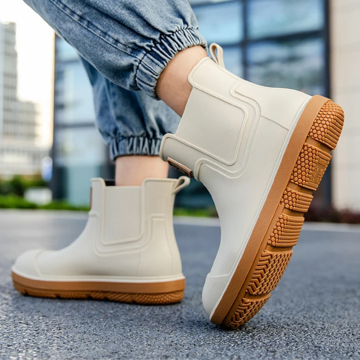 Regenstiefel für den Herbst - Halbhohe Wasserdichte Gummistiefel mit rutschfester Sohle für Herren